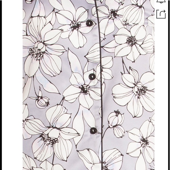 In Bloom By Jonquil purple floral pj shirt - Picture 4 of 6